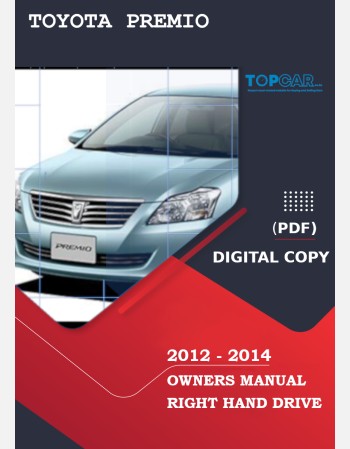 totota premio 2012-2014 owners manual in english